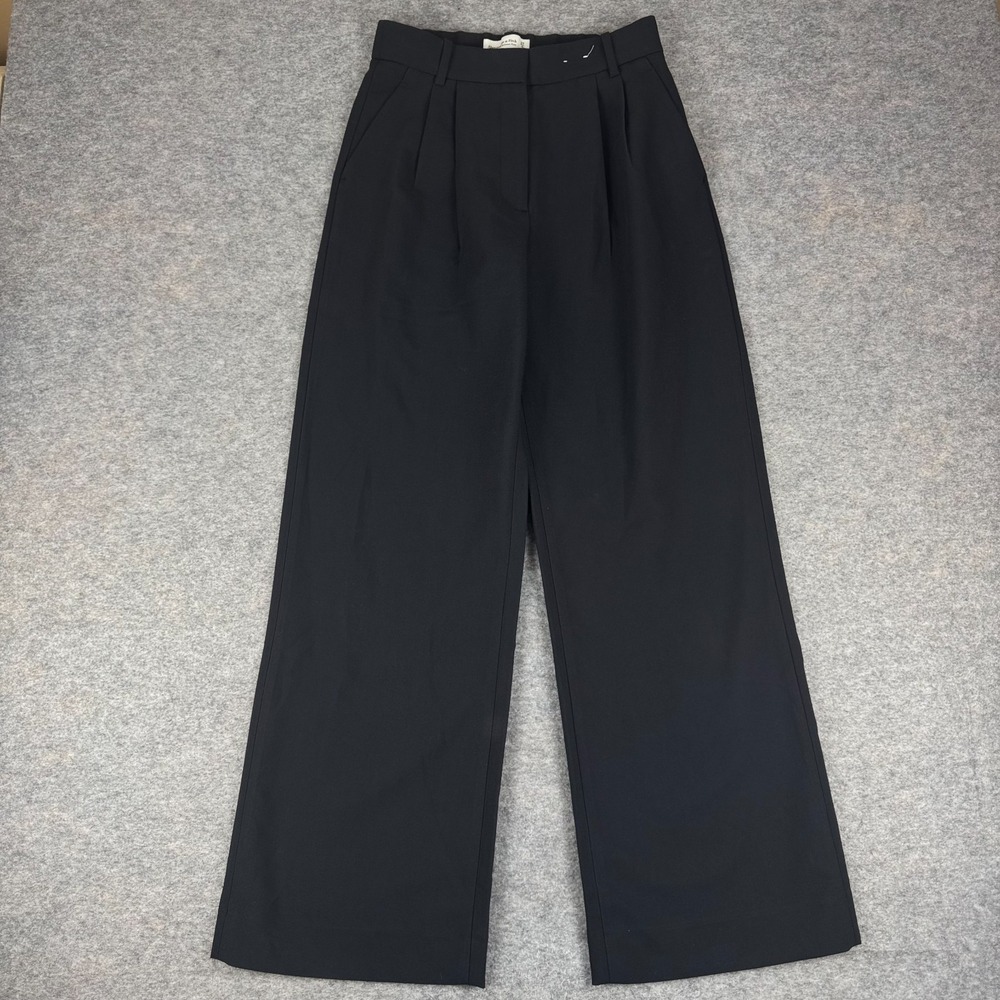 Abercrombie & Fitch High-Waist Wide Leg Trousers - Black
